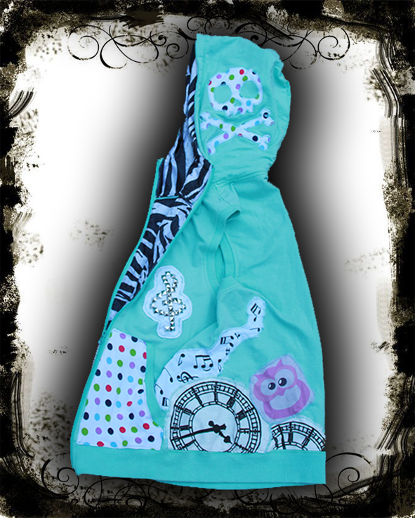 Polka music skull hoodvest