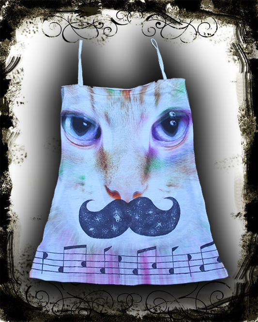 Galaxy(cat) mustache music angel minidress