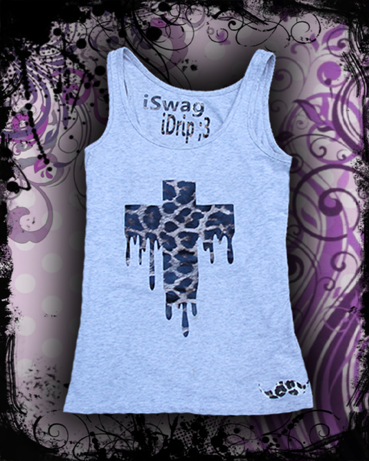 Dripping cross w/ mustache bottom