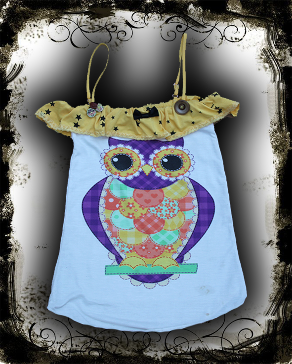 Owl & buttons top